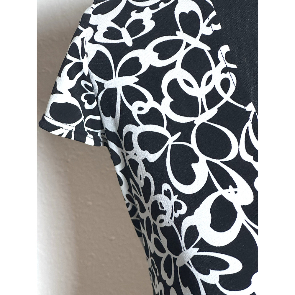 London Times Petite Women's Dress Black & White Cap Sleeve Dress Size 10P - Picture 8 of 16